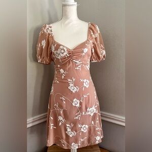 ALTAR’D STATES DRESS, LATTE & ECRU COLORED EMBROIDERY, size s